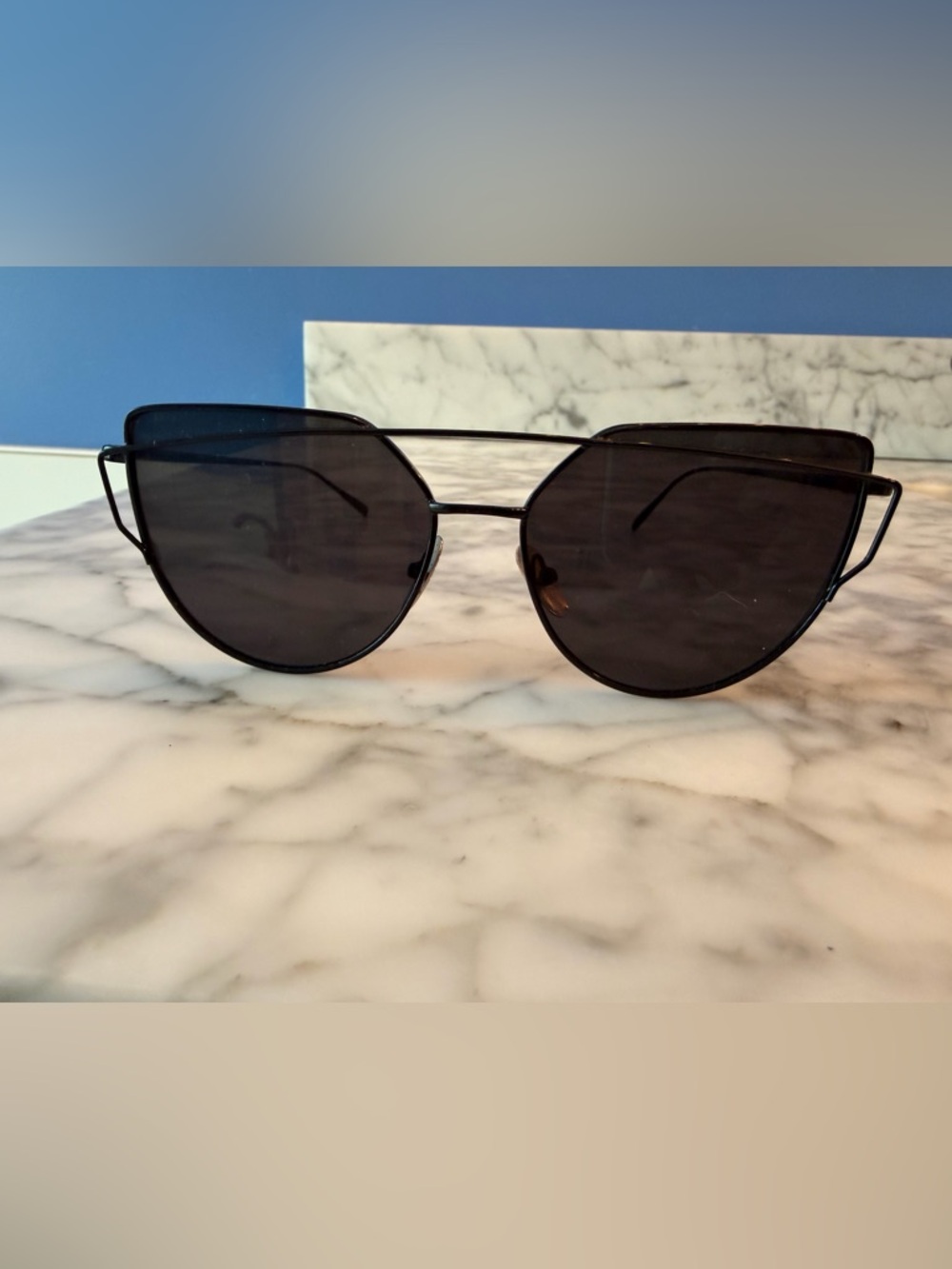 Merry's Sunglasses S7882 Cat Eye Frames with Mirror Lenses Black Frames